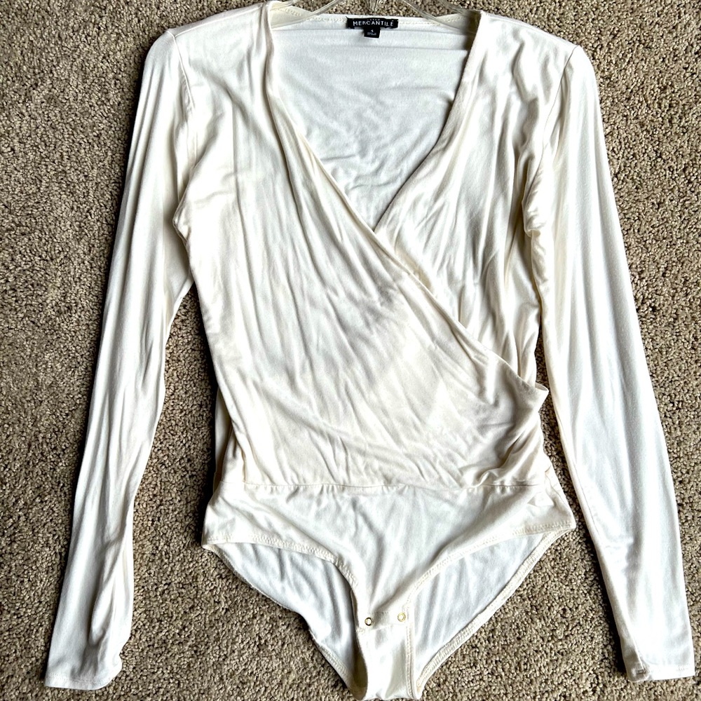 J Crew Mercantile Cream Bodysuit, size S